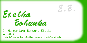 etelka bohunka business card